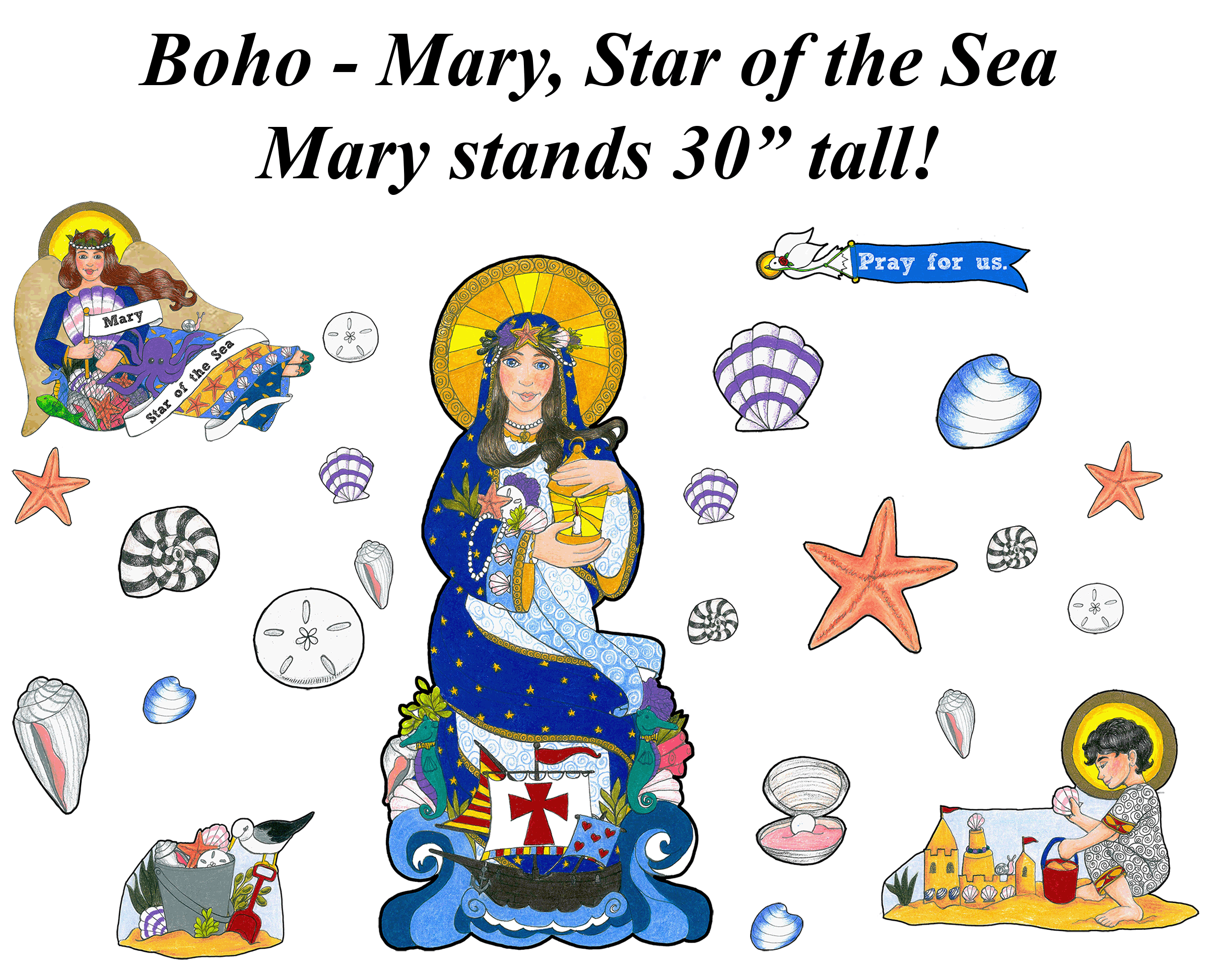 Boho Mary Star of the Sea