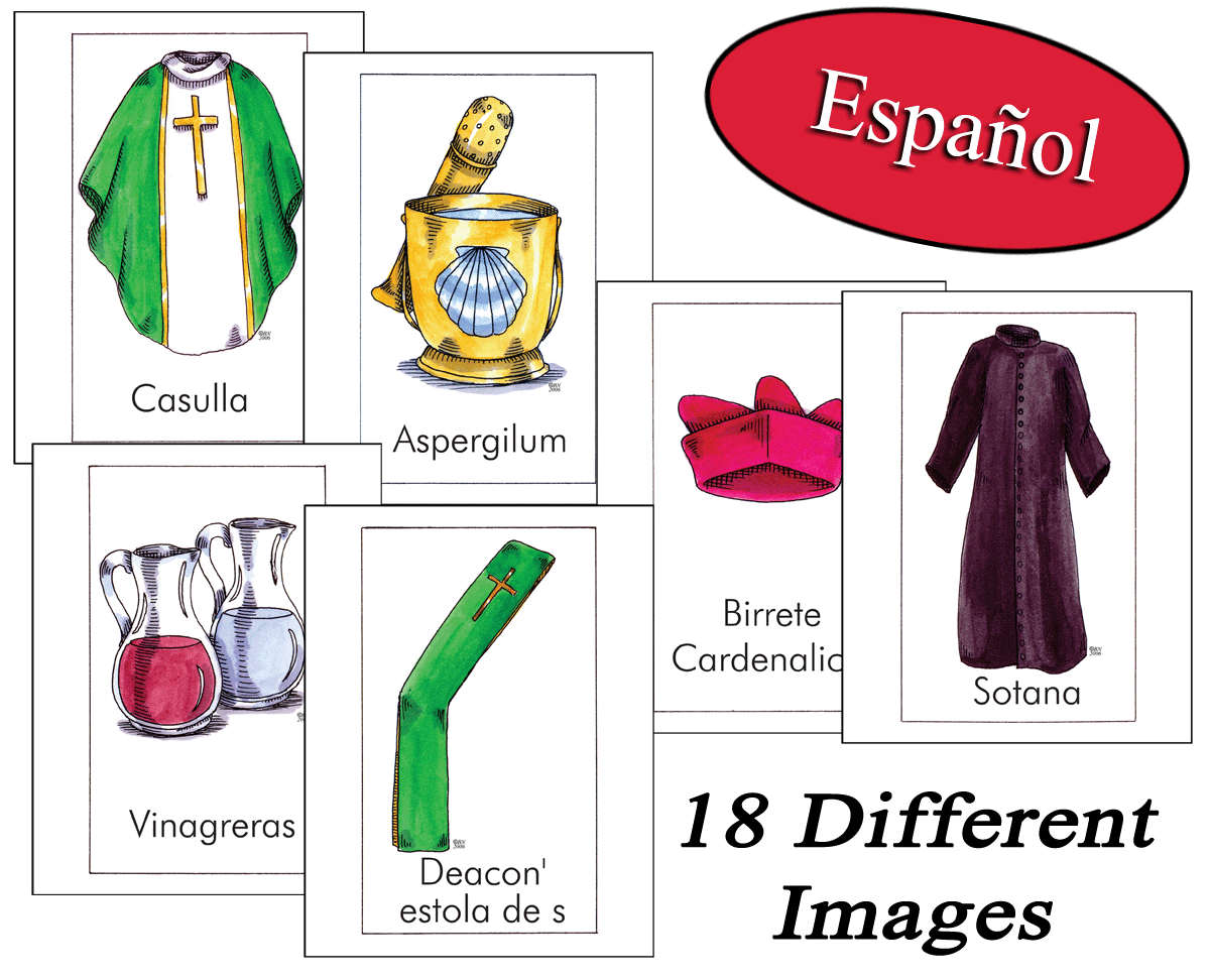 Spanish - Vessels and Vestments Classroom Cards