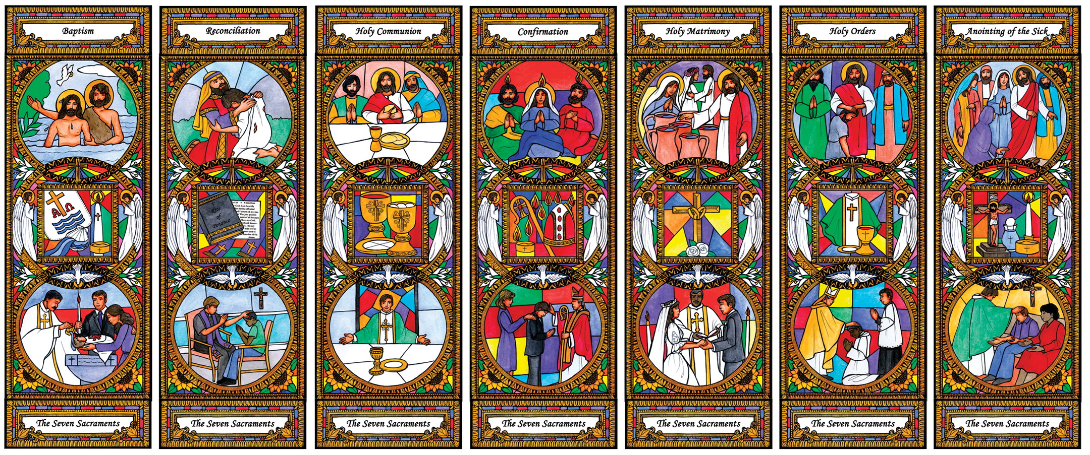 Stained Glass Seven Sacraments