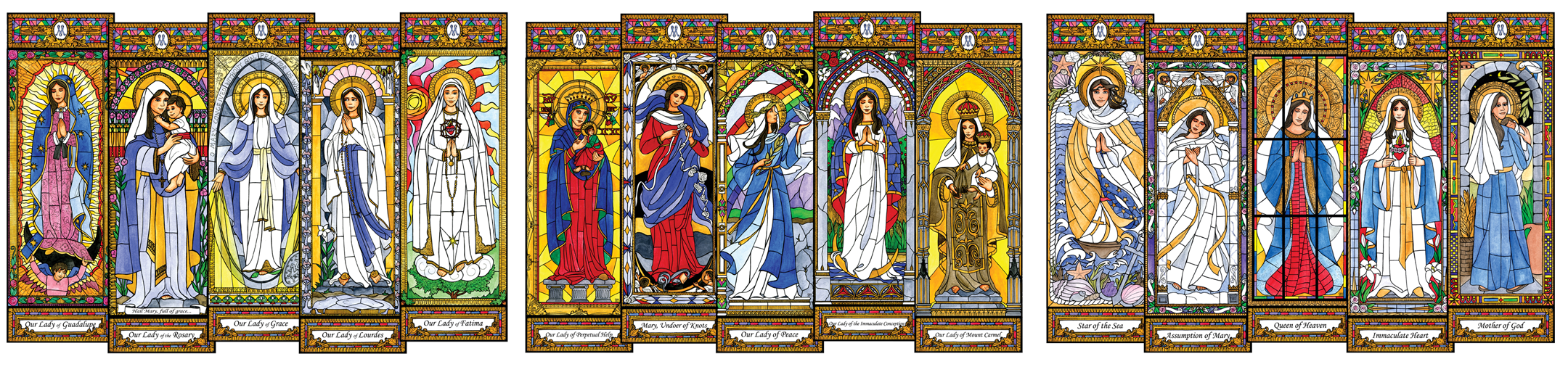 Stained Glass Mary Combo