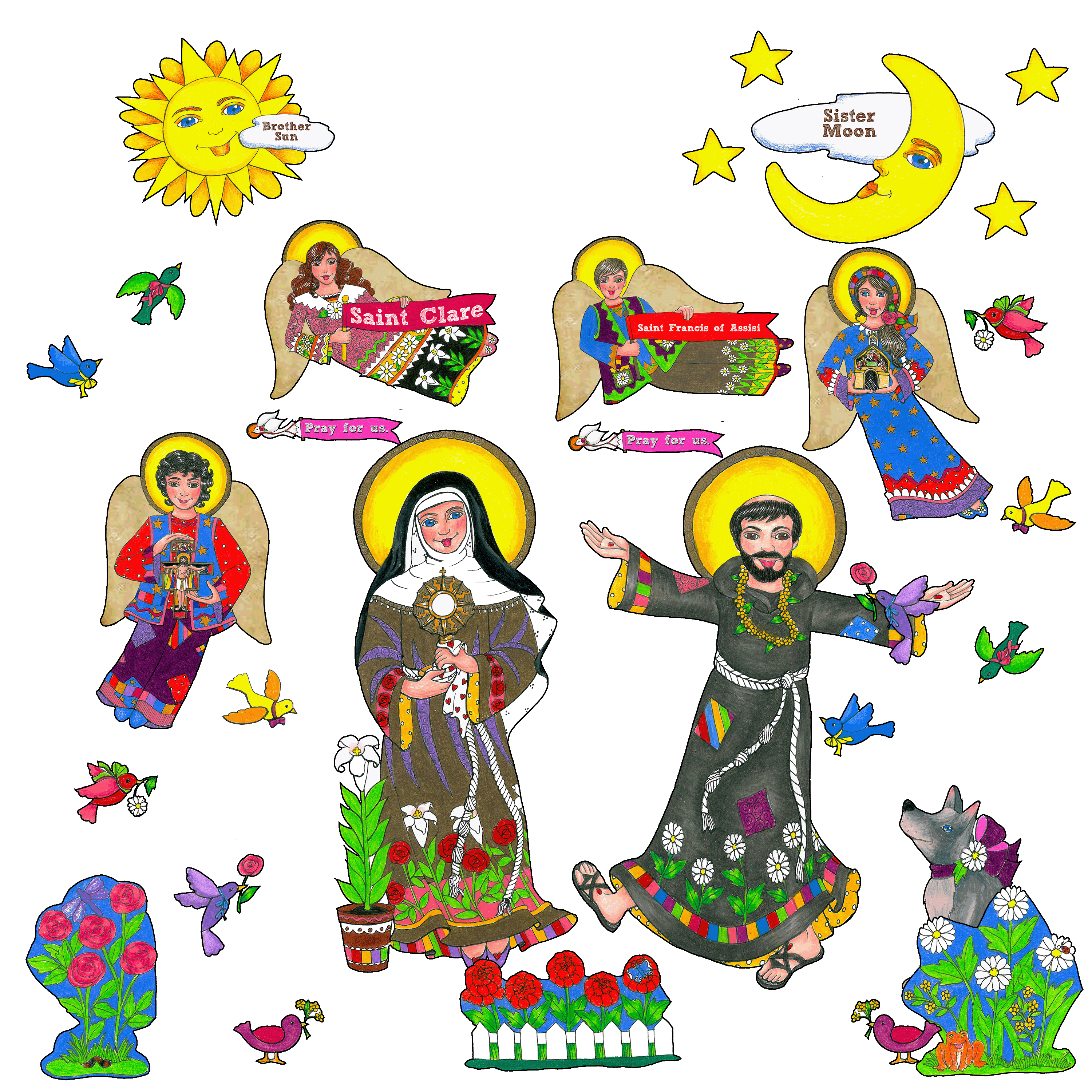 Boho Saint Francis and Clare Combo