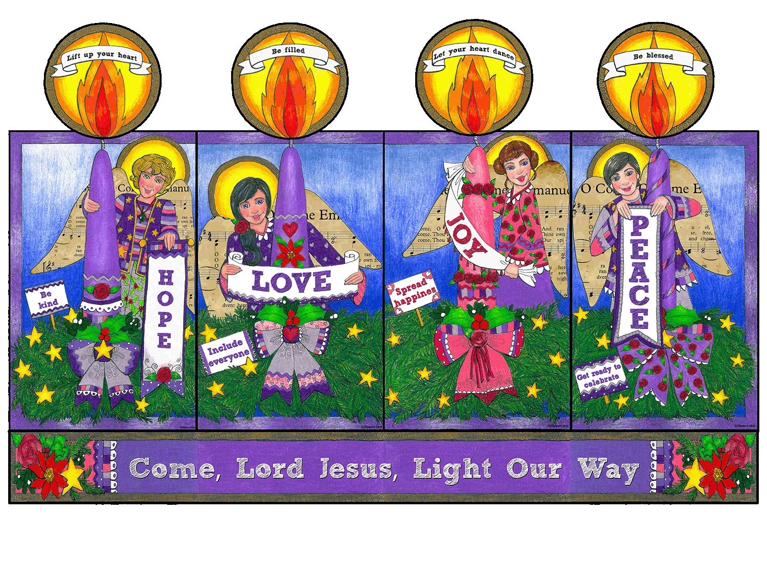 Boho Angel Advent Wreath