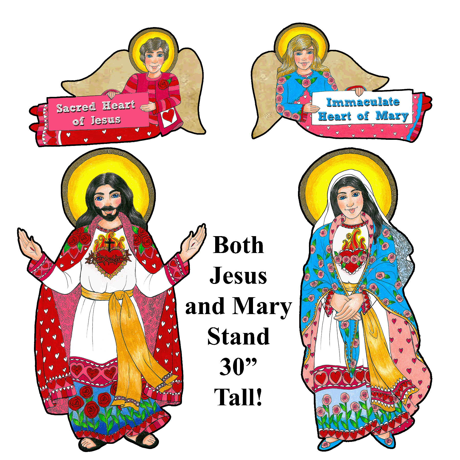 Boho Sacred Heart/Immaculate Heart Combo