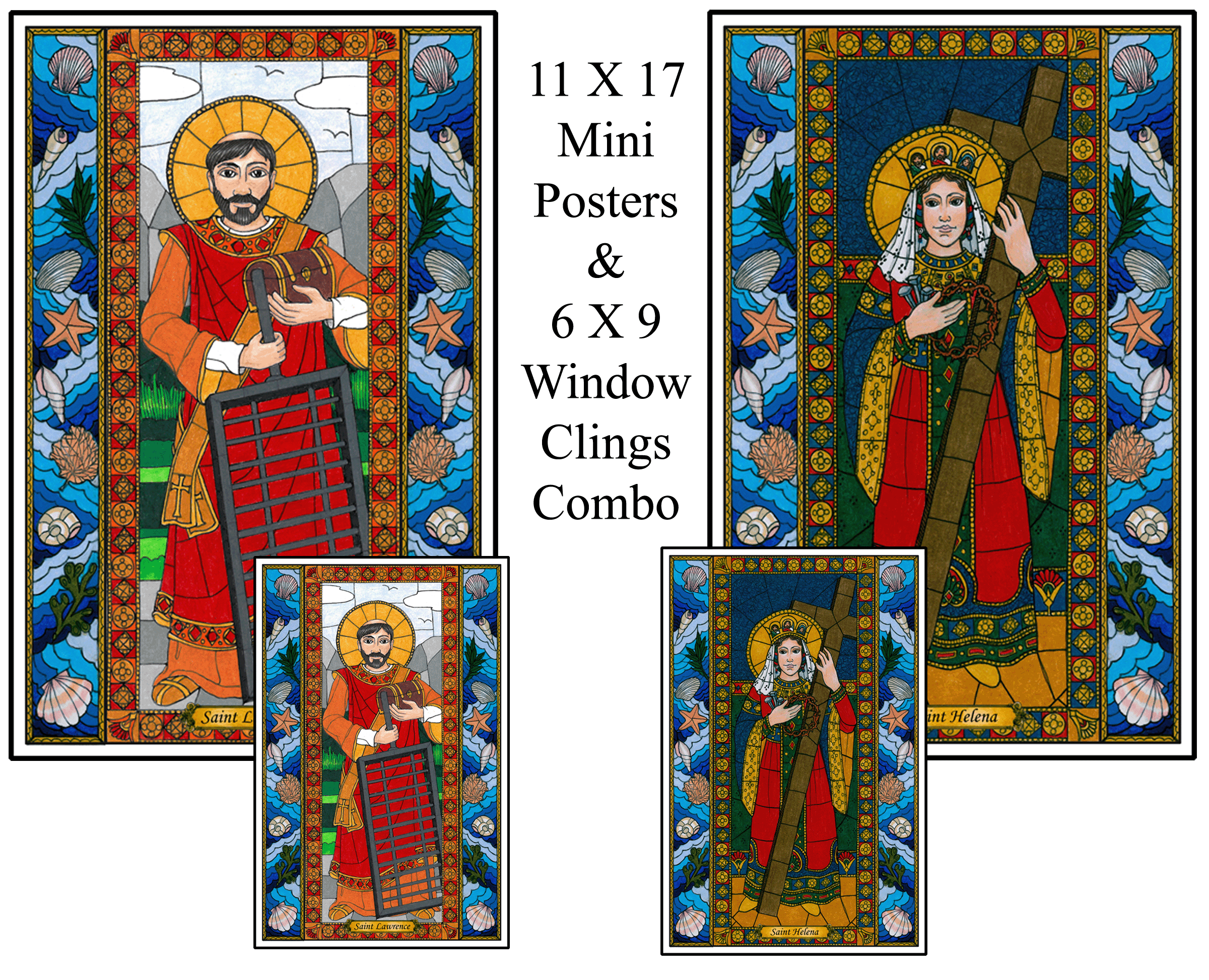 Stained Glass Saints of August Combo Set
