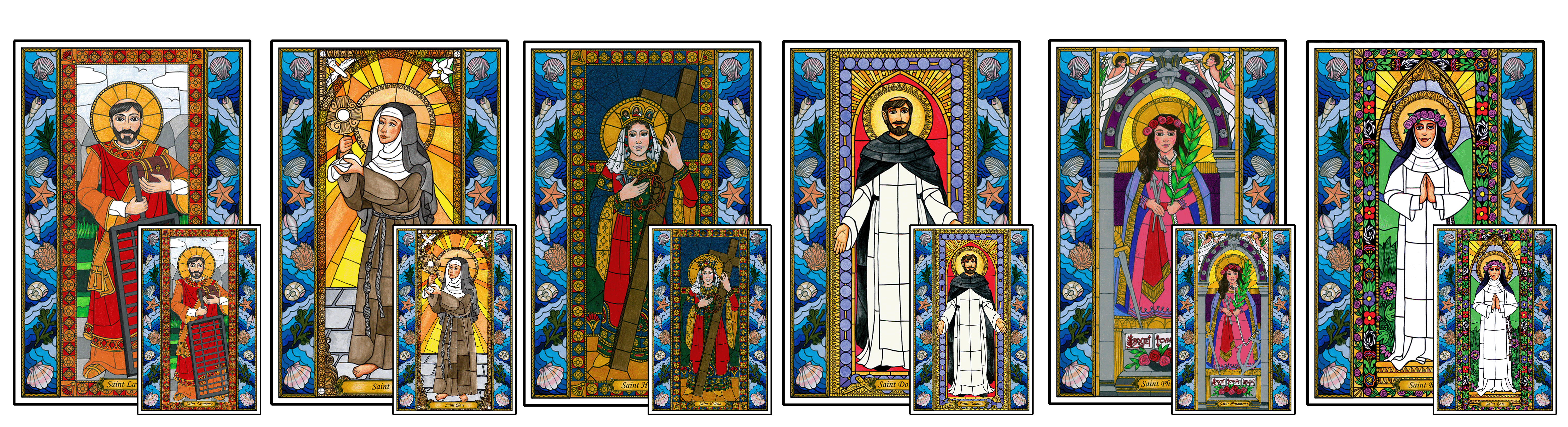 Stained Glass Saints of August Combo Set