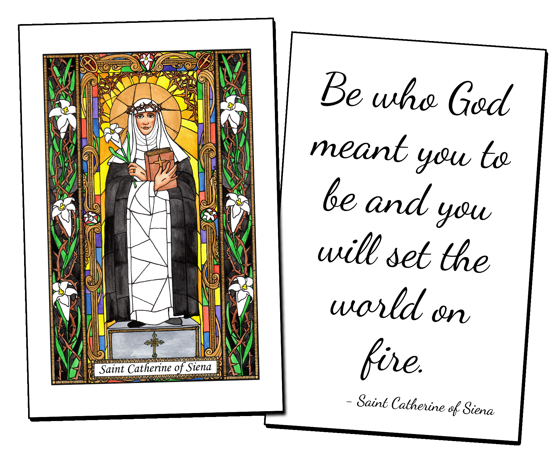 Saint Catherine of Siena Holy Cards