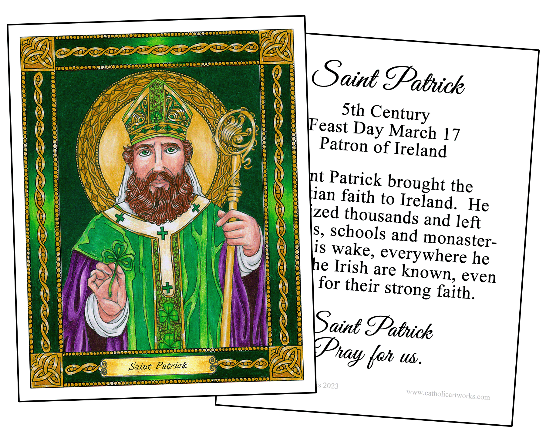 Saint Patrick Large Holy Cards